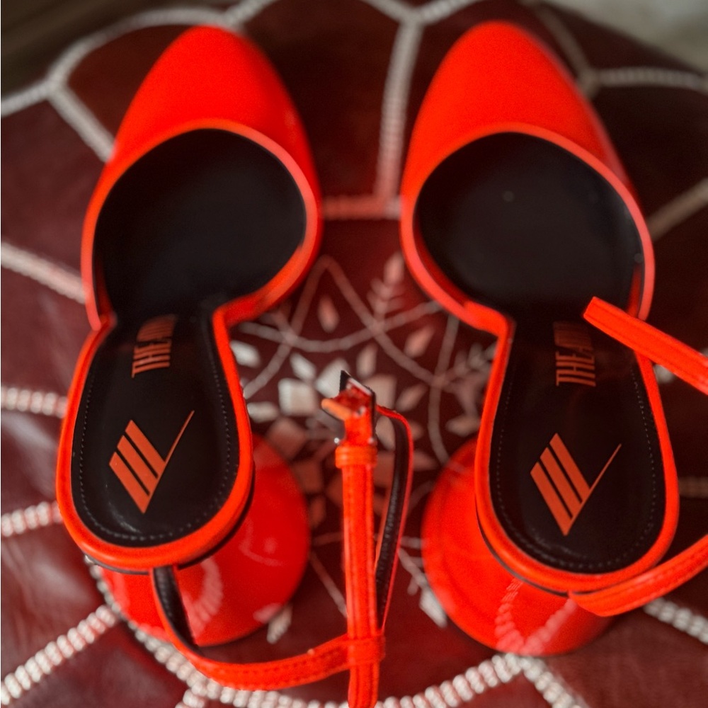 Rare ATTICO  Orange leather sandals heels pumps - Picture 14 of 15